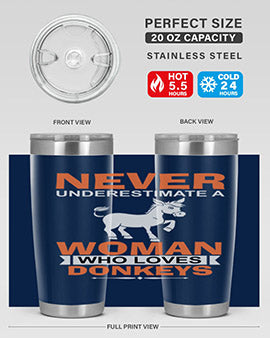 never underestimate a woman who loves donkeys Style 1#- donkey- Tumbler