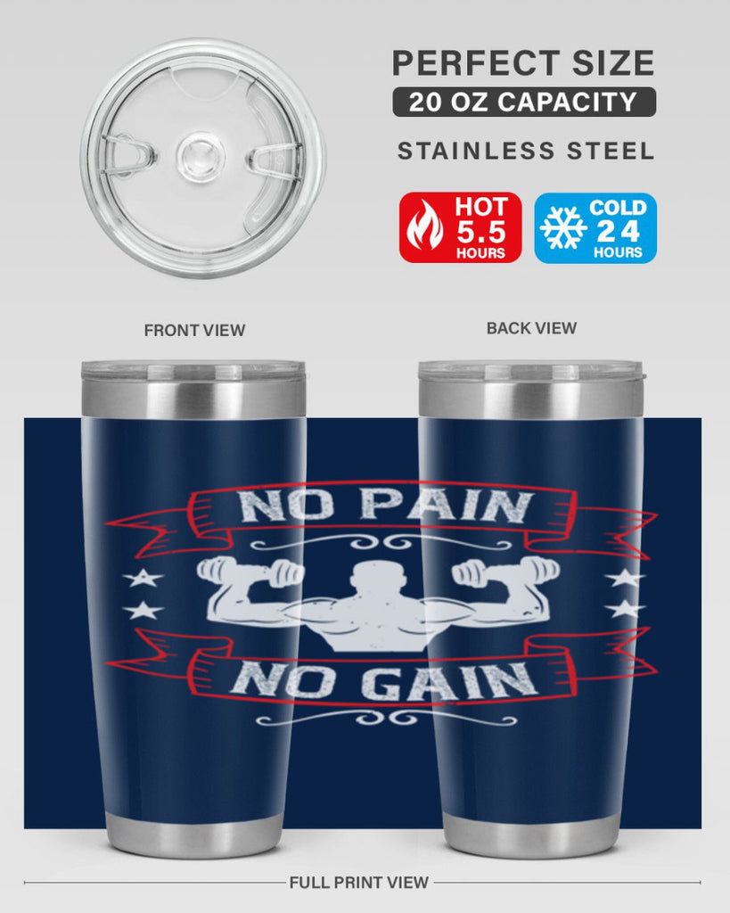 no pain no gain 82#- gym- Tumbler