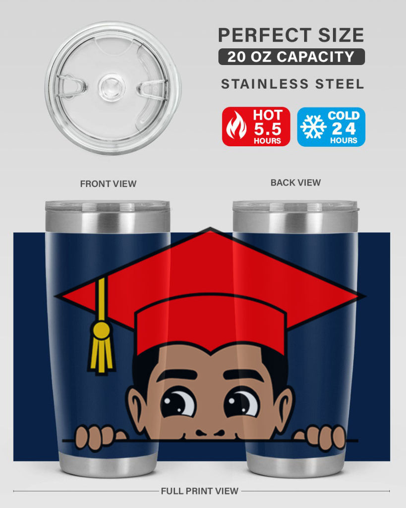 peekaboo afro puffs grad boy 20#- black men - boys- tumbler