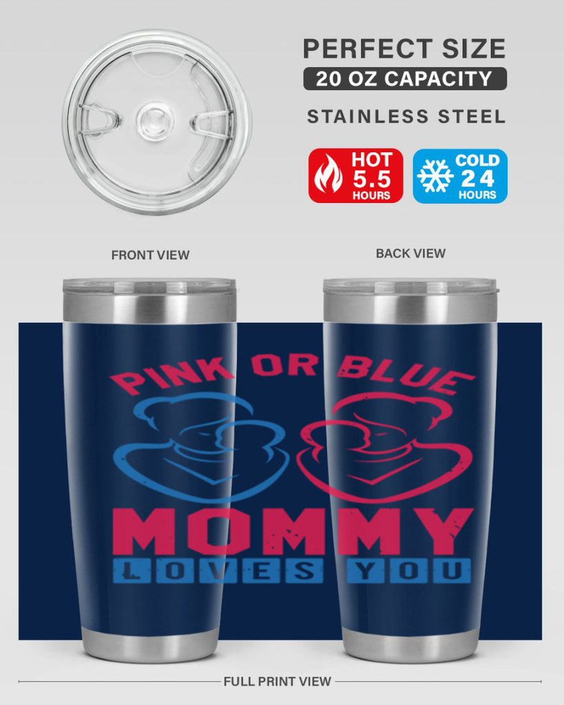 pink or blue Mommy Loves you Style 21#- baby shower- tumbler