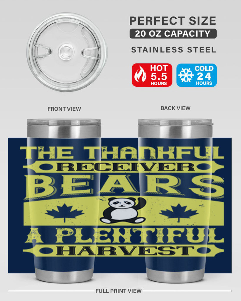 the thankful receiver bears a plentiful harvest 2#- thanksgiving- Tumbler
