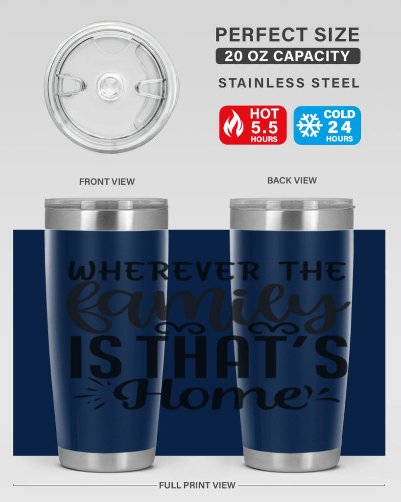 wherever the family is thats home 9#- family- Tumbler