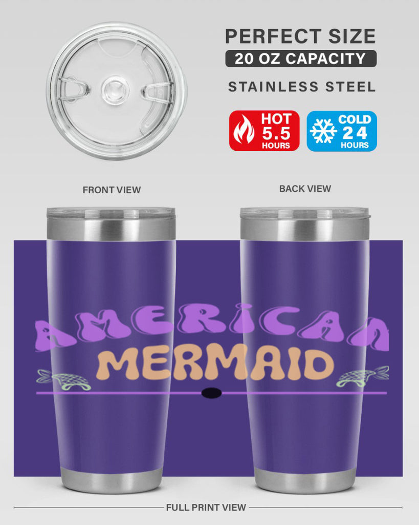 American Mermaid 16#- mermaid- Tumbler