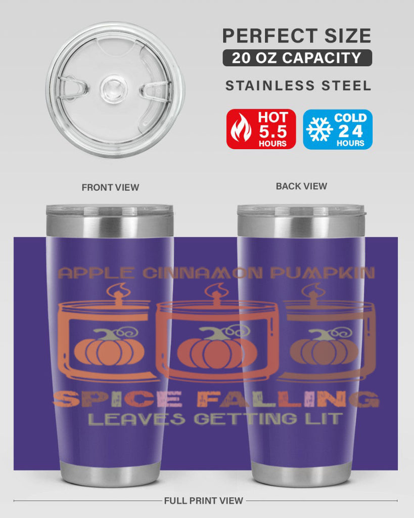 Apple Cinnamon Pumpkin Spice Falling Leaves Getting Lit 11#- fall- Tumbler