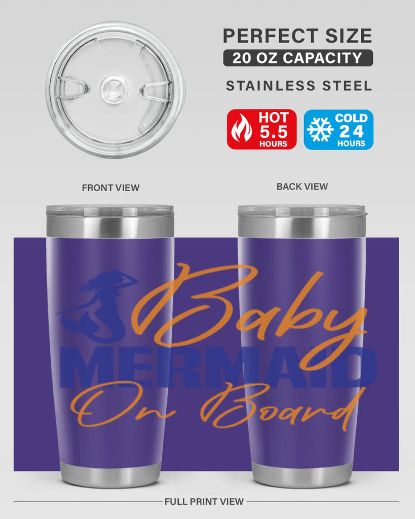 Baby Mermaid on Board 20#- mermaid- Tumbler