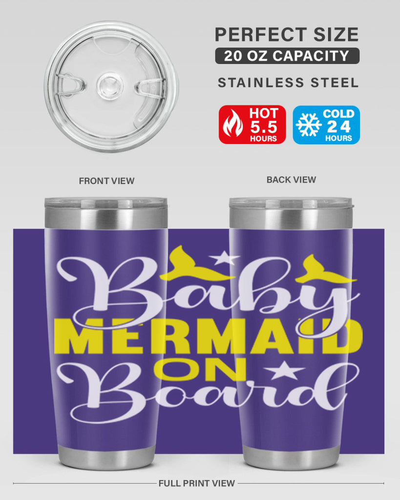 Baby Mermaid on Board 21#- mermaid- Tumbler