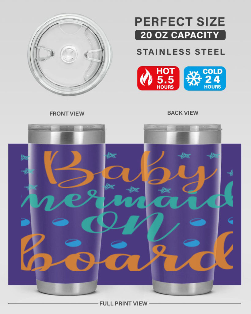 Baby Mermaid on Board 40#- mermaid- Tumbler