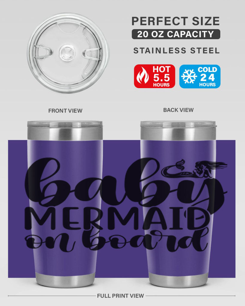 Baby mermaid on board 41#- mermaid- Tumbler