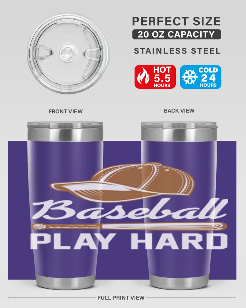 Baseball play 1444#- baseball- Tumbler
