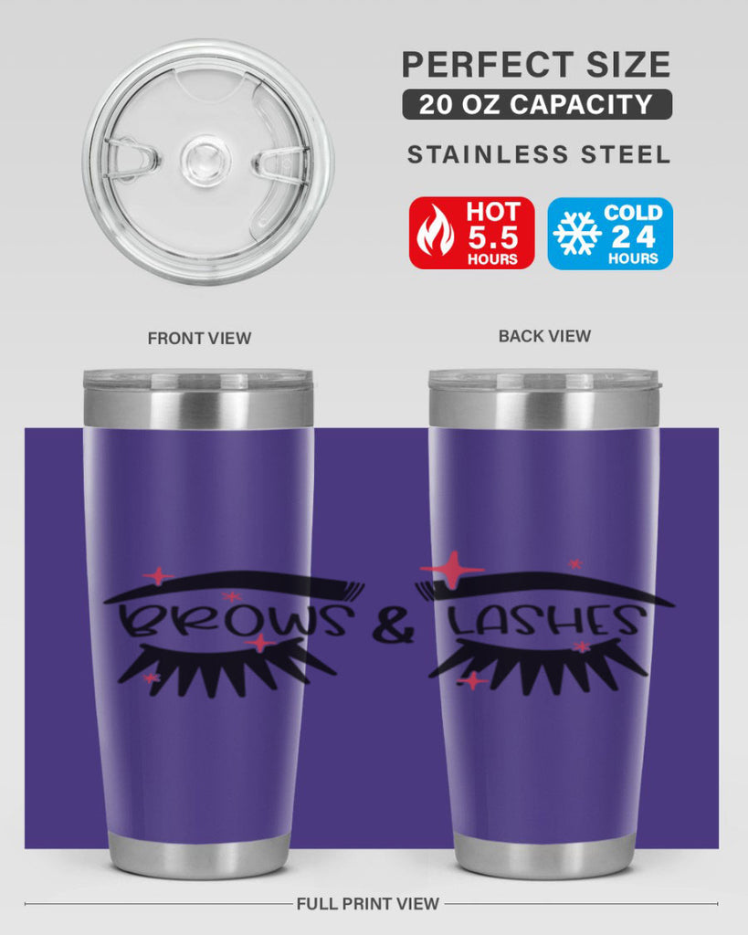 Brows Lashes Style 123#- make up- Tumbler