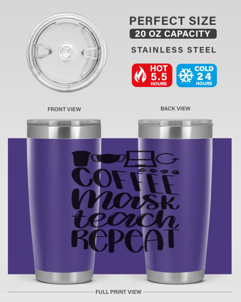 Coffee Mask Teach Repeat Style 84#- teacher- tumbler