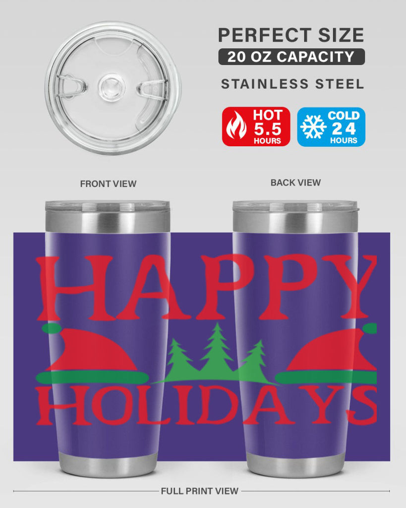 Happy Holidays 136#- winter- Tumbler
