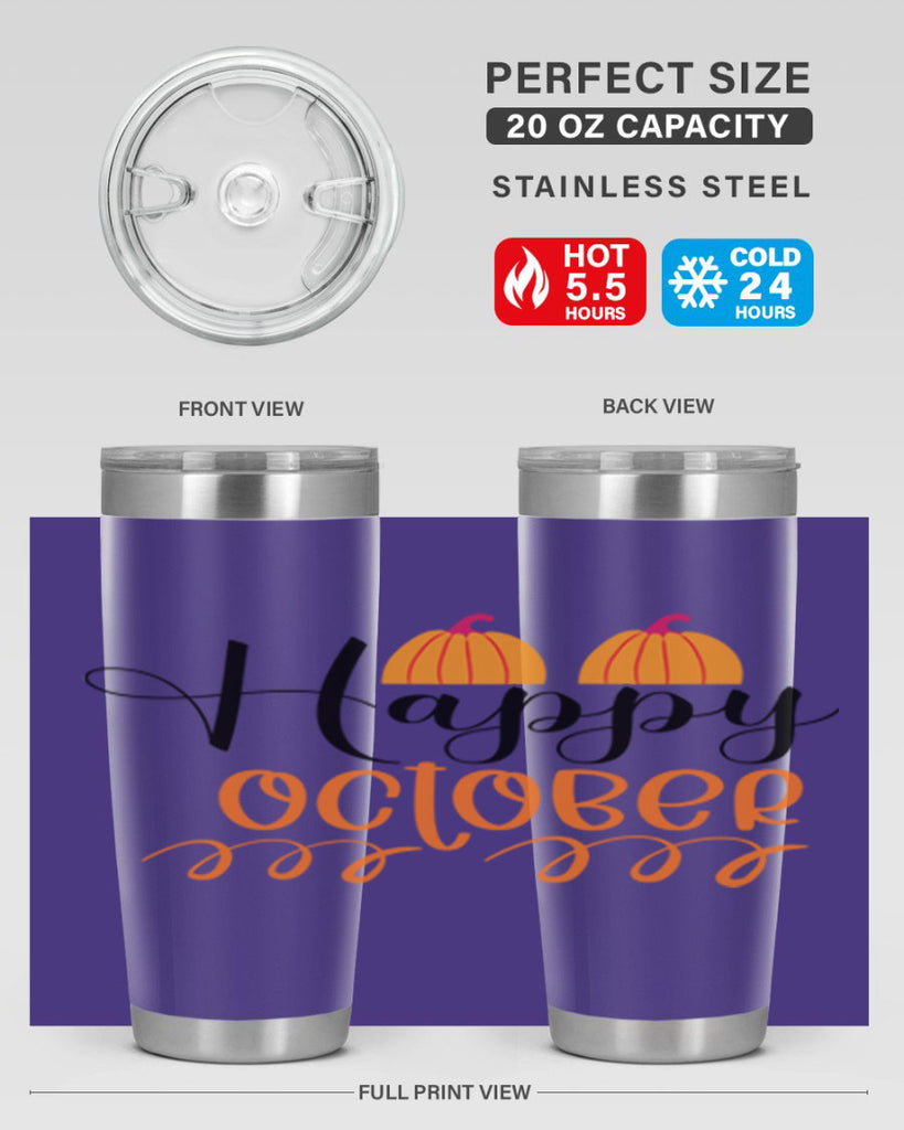 Happy October 238#- fall- Tumbler