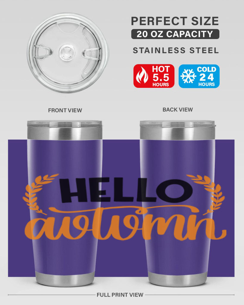 Hello Autumn 493#- fall- Tumbler