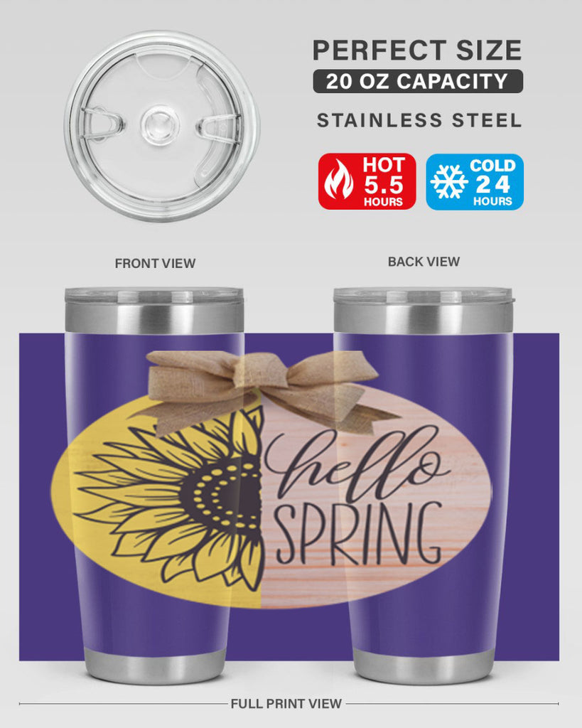 Hello spring half sunflower Mockup198#- spring- Tumbler