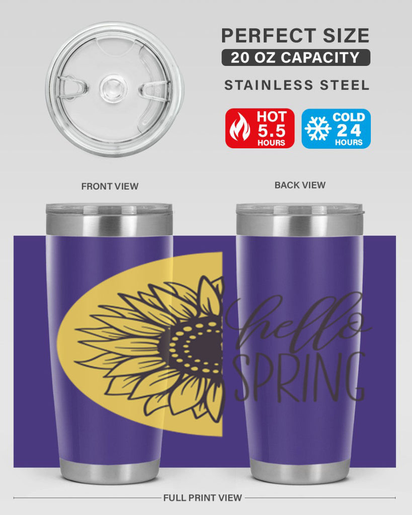 Hello spring half sunflower199#- spring- Tumbler