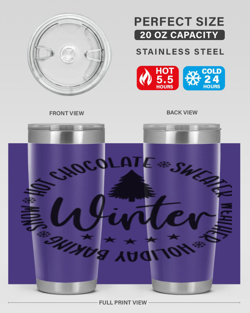 Hot Chocolate Sweater Weather Holiday Baking Snows196#- winter- Tumbler