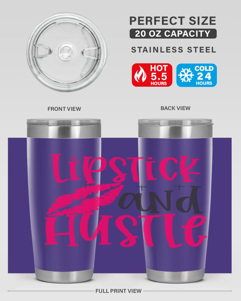 Lipstick and Hustle design Style 230#- make up- Tumbler