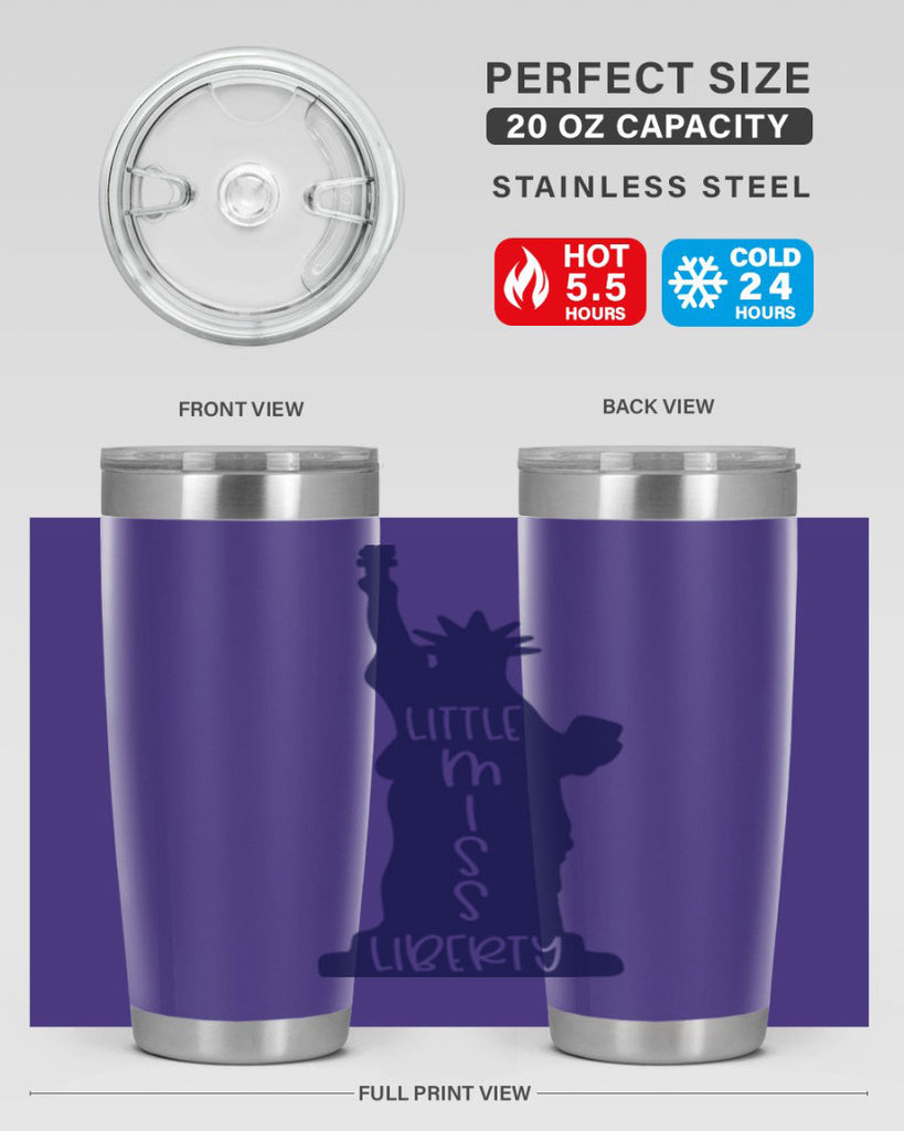 Little Miss Liberty Style 163#- Fourt Of July- Tumbler