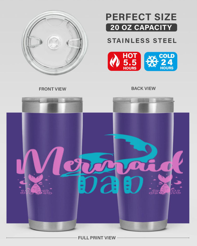 Mermaid Dad 356#- mermaid- Tumbler