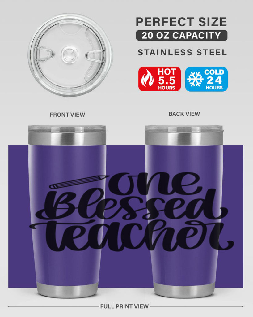 One Blessed Teacher Style 62#- teacher- tumbler