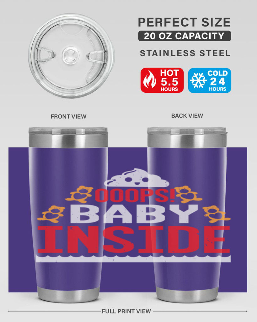 Ooops baby inside Style 24#- baby shower- tumbler