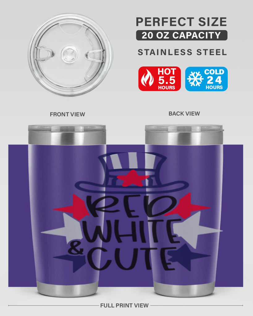 Red White Cute Style 169#- Fourt Of July- Tumbler
