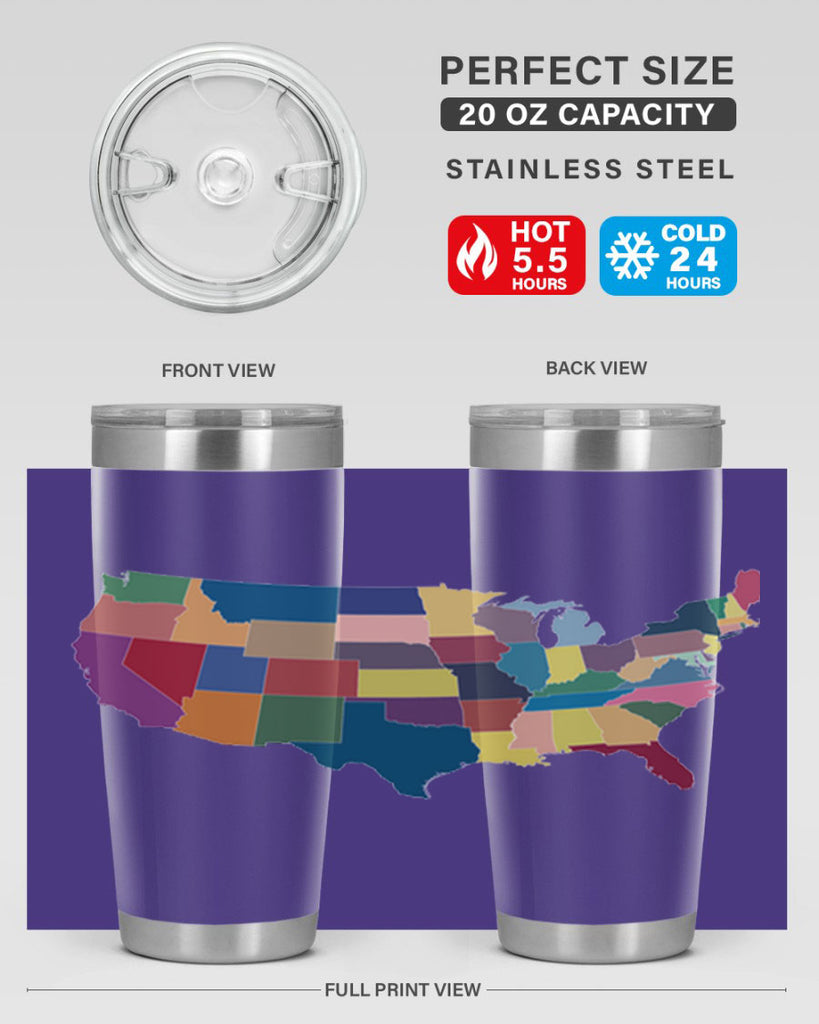 Separate Color Map Style 73#- Fourt Of July- Tumbler