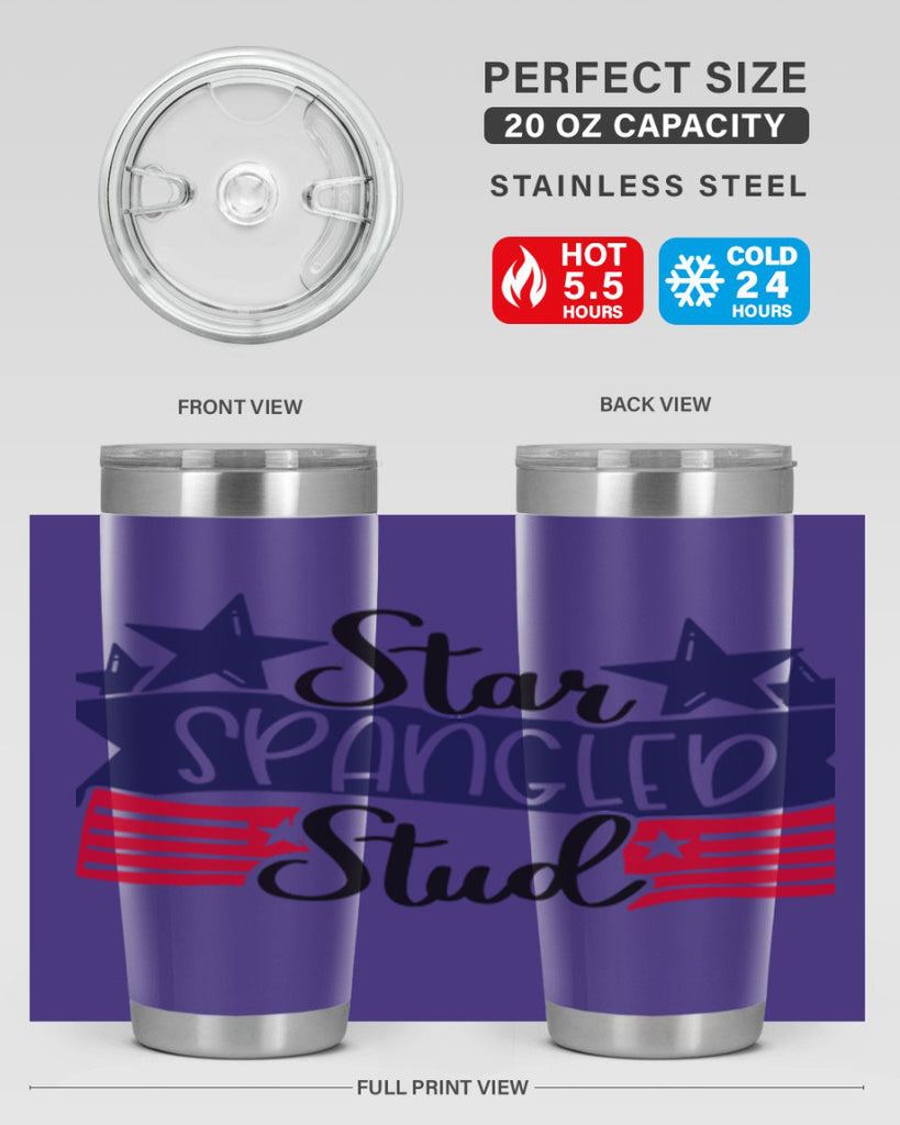 Star Spangled Stud Style 173#- Fourt Of July- Tumbler