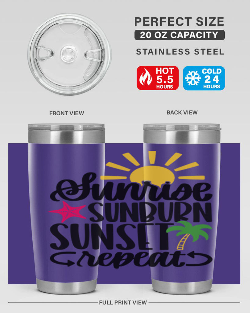 Sunrise Sunburn Sunset Repeat Style 16#- summer- Tumbler