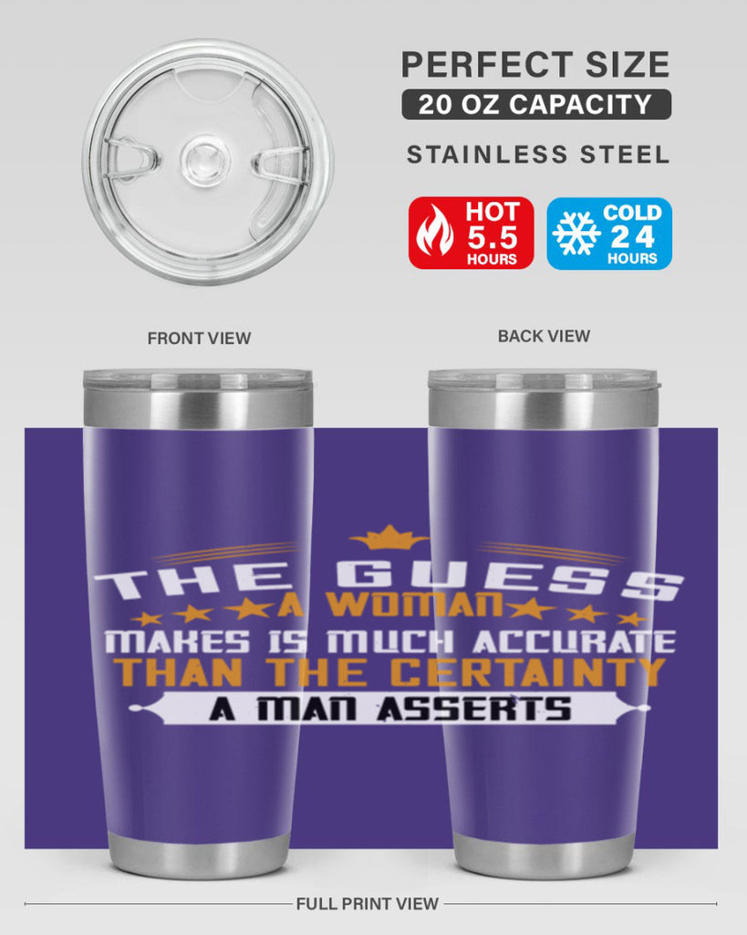 The guess a woman makes is much accurate than the certainty a man asserts Style 33#- womens day- Tumbler