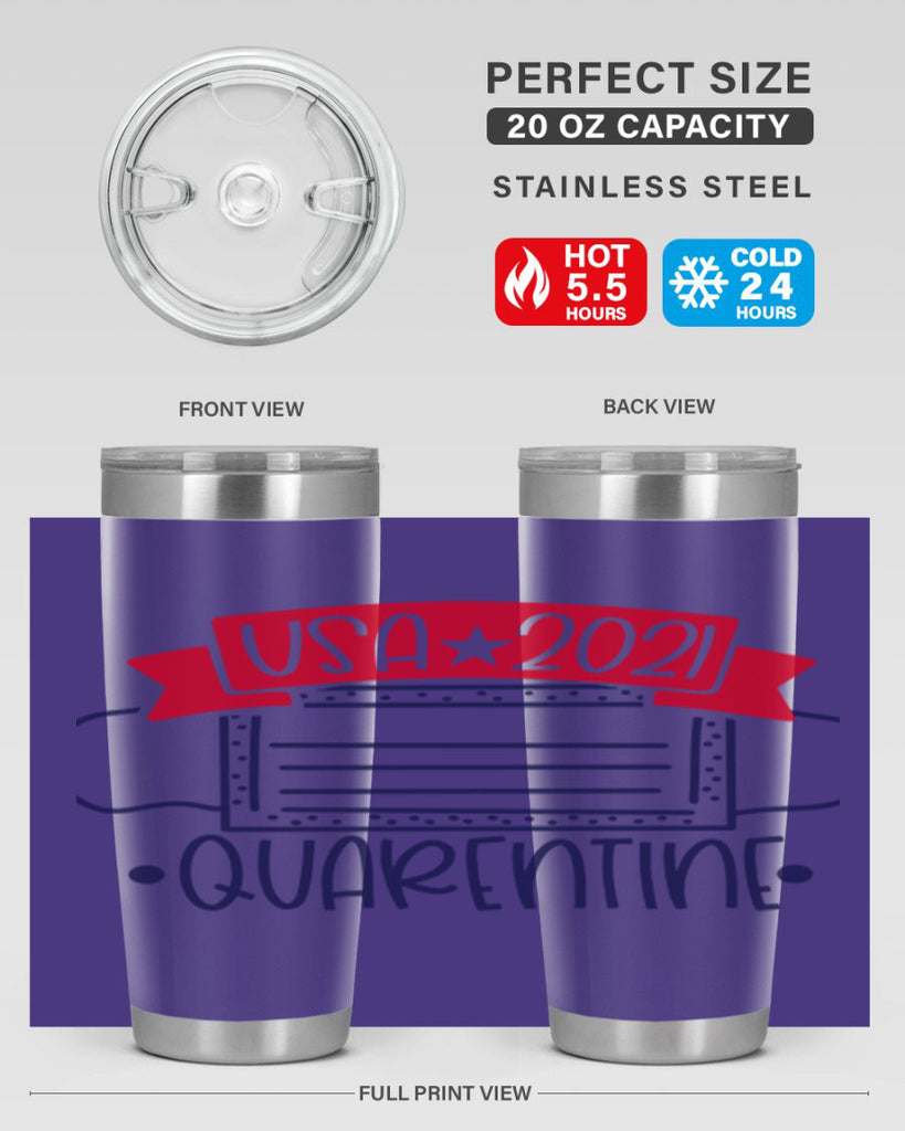 USA Quarentine Style 183#- Fourt Of July- Tumbler