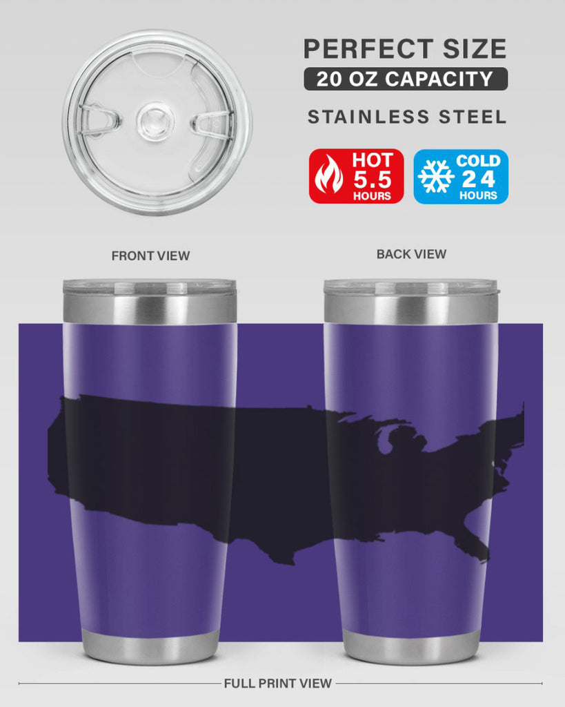 USA Solid Map Style 76#- Fourt Of July- Tumbler