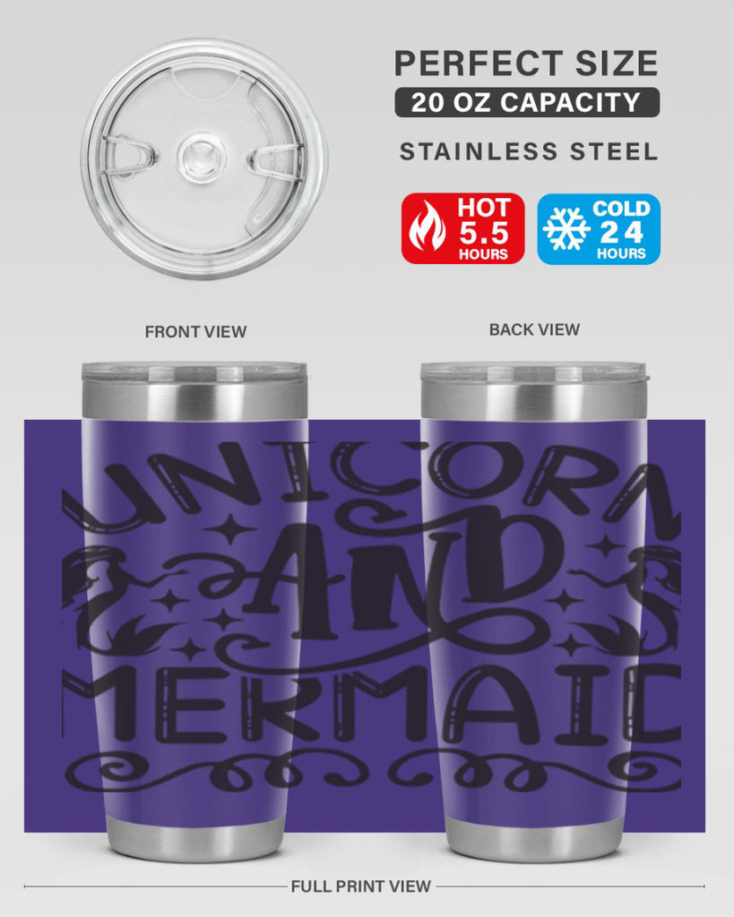 Unicorn and mermaid 660#- mermaid- Tumbler