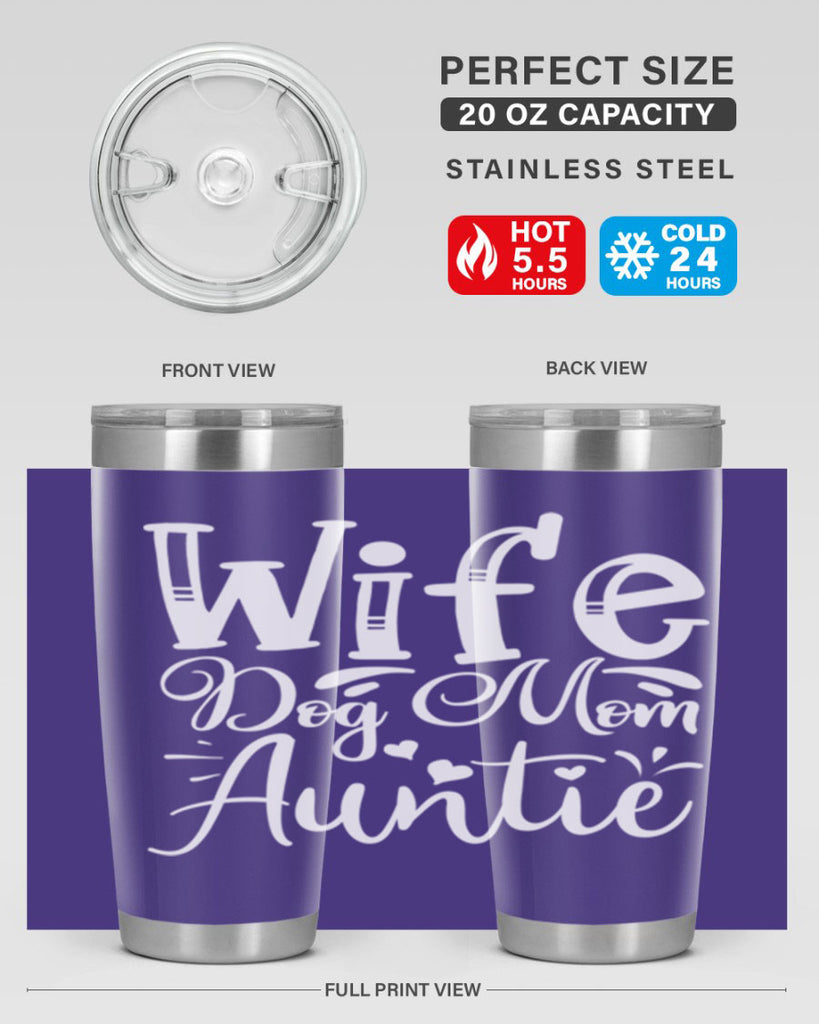 Wife Dog Mom Auntie Style 7#- aunt- Tumbler