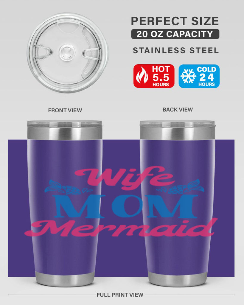 Wife Mom Mermaid 670#- mermaid- Tumbler