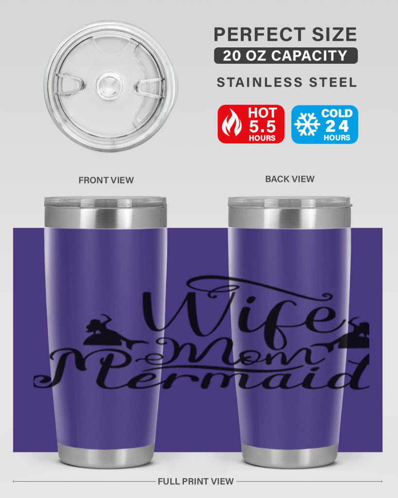 Wife Mom Mermaid 671#- mermaid- Tumbler
