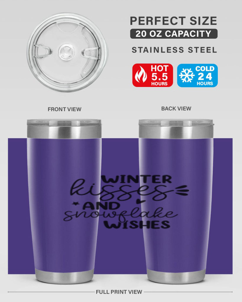 Winter Kisses And Snowflake Wishes 516#- winter- Tumbler