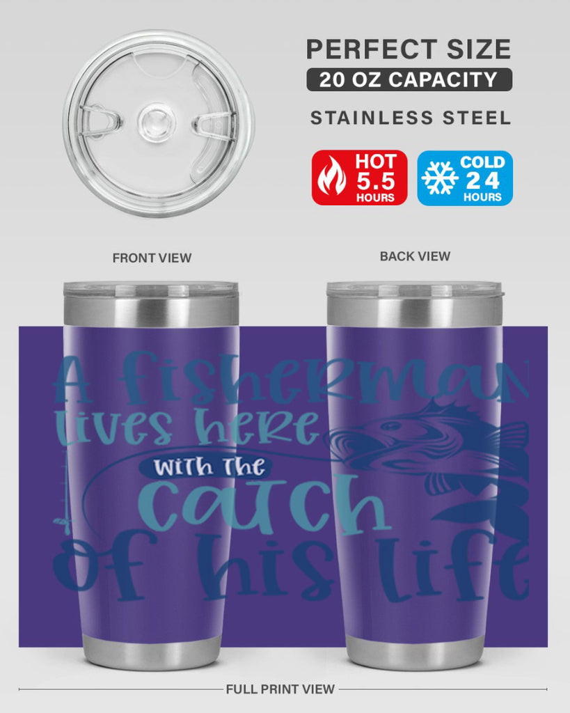 a fisherman lives here with the catch 228#- fishing- Tumbler