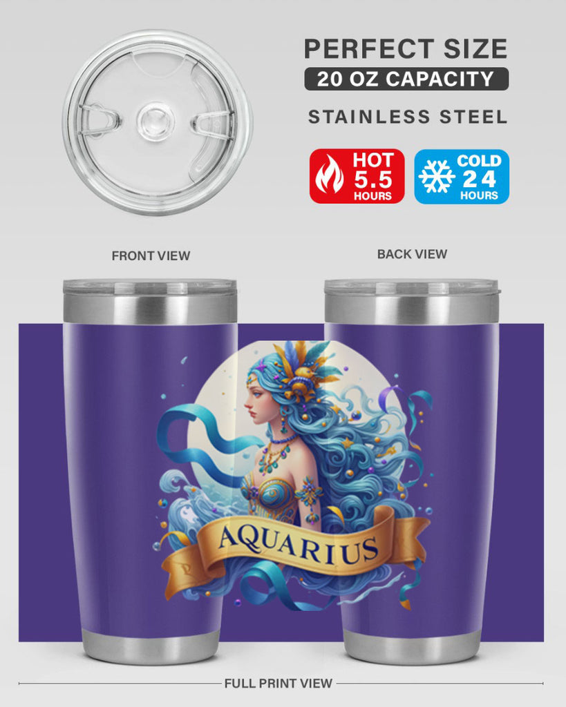 aquarius 84#- zodiac- Tumbler
