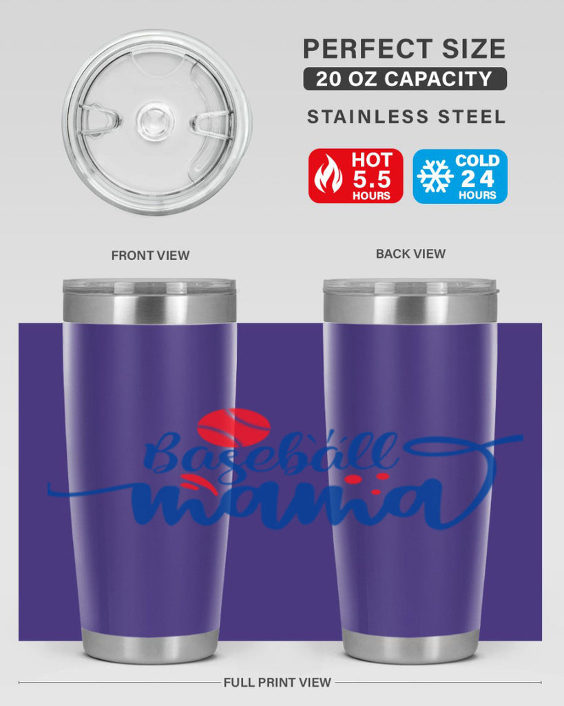 baseball mama 2208#- baseball- Tumbler