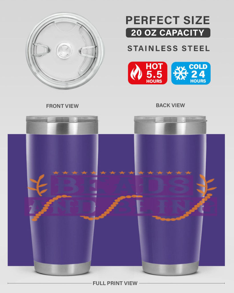 beads and bling 40#- mardi gras- Tumbler