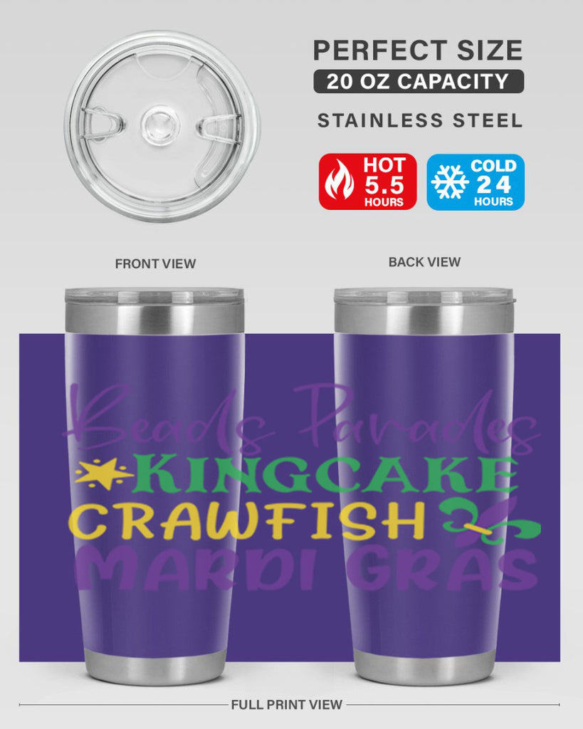 beads parades kingcake crawfish mardi gras 85#- mardi gras- Tumbler