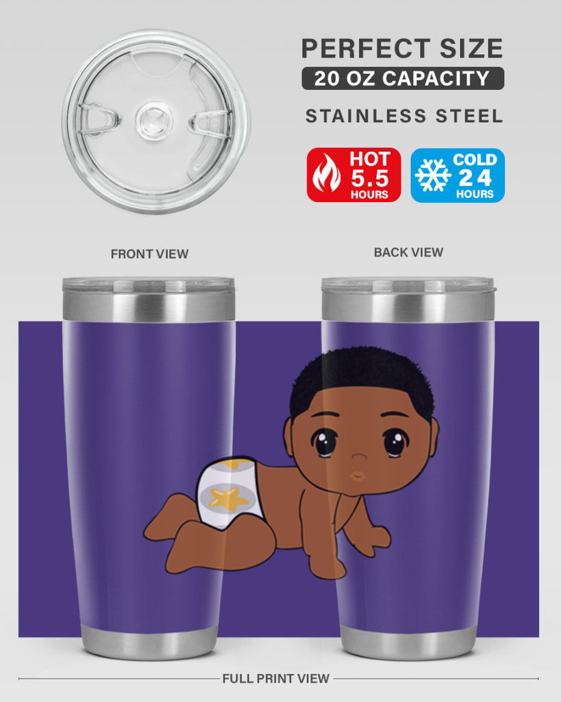 black baby boy 3#- black men - boys- tumbler