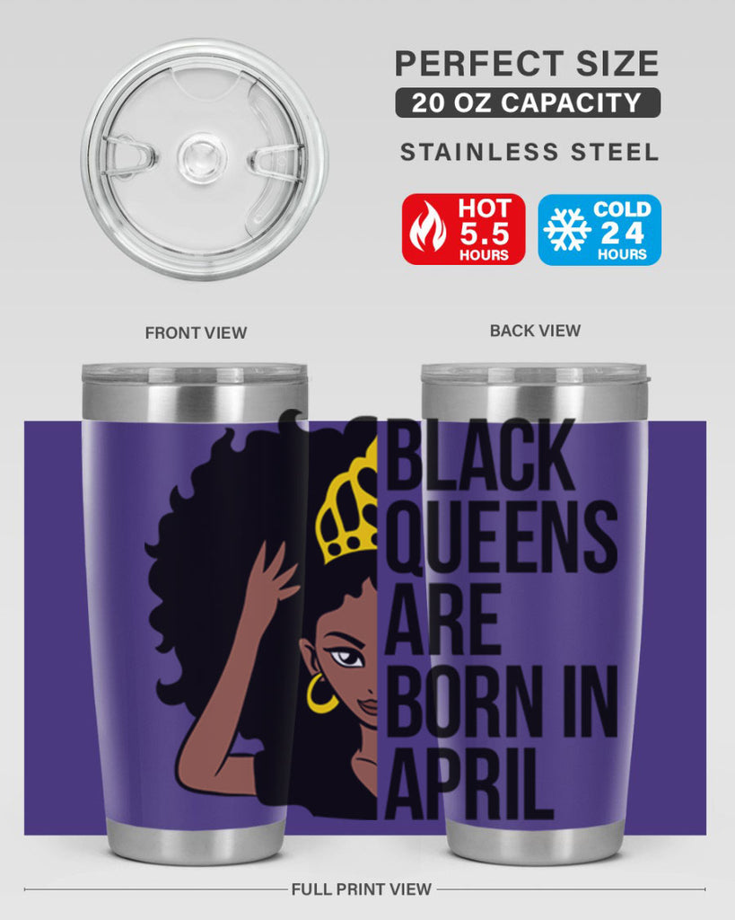 black queens are born in april 218#- black words phrases- Cotton Tank