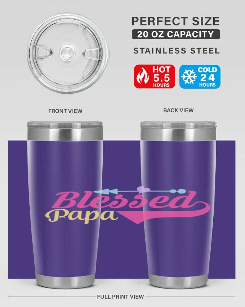 blessed papa 73#- grandpa - papa- Tumbler