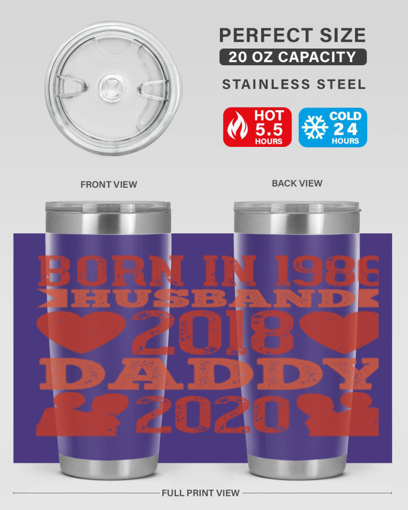 born in husband daddy 123#- fathers day- Tumbler