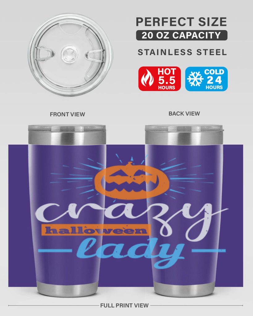 crazy halloween lady 118#- halloween- Tumbler
