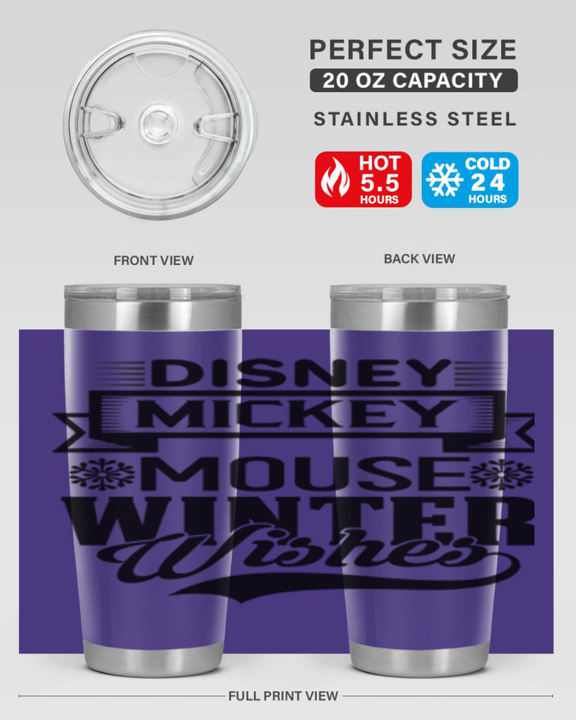 disney mickey mouse winter wishes 93#- winter- Tumbler