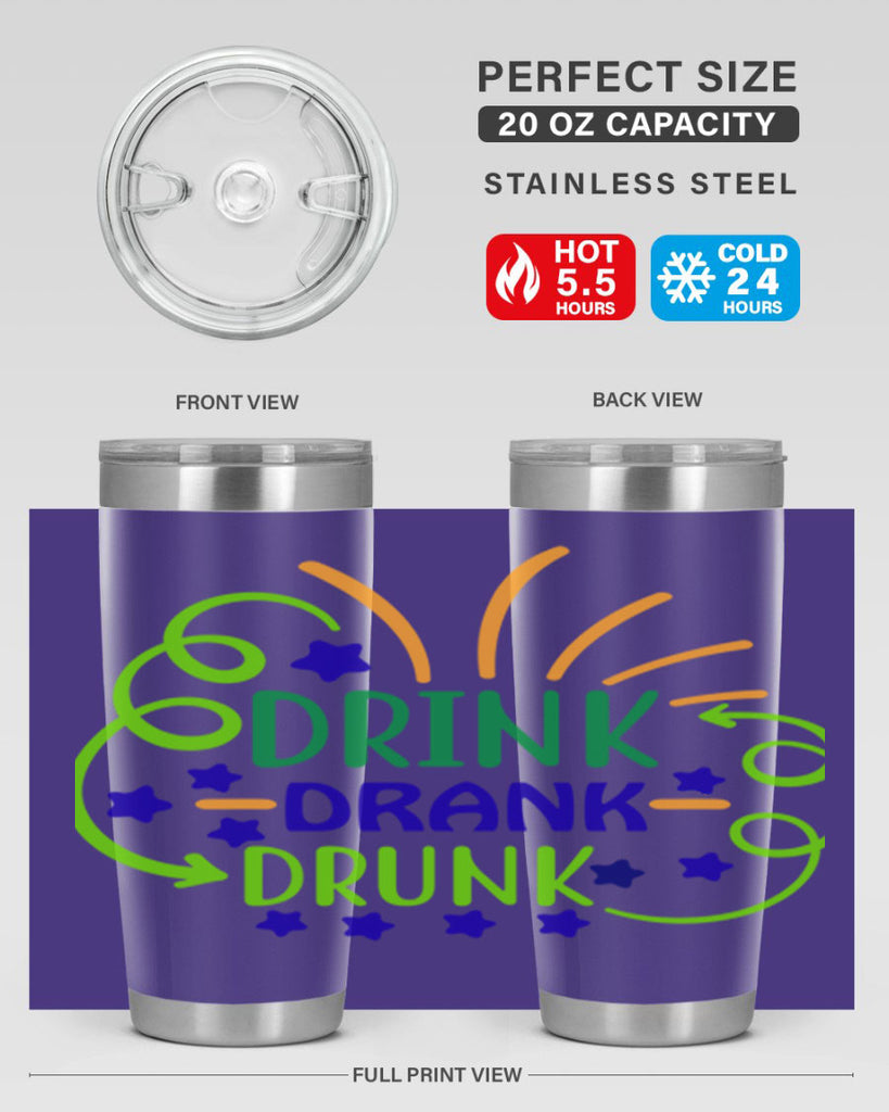 drink drank drunk 23#- mardi gras- Tumbler